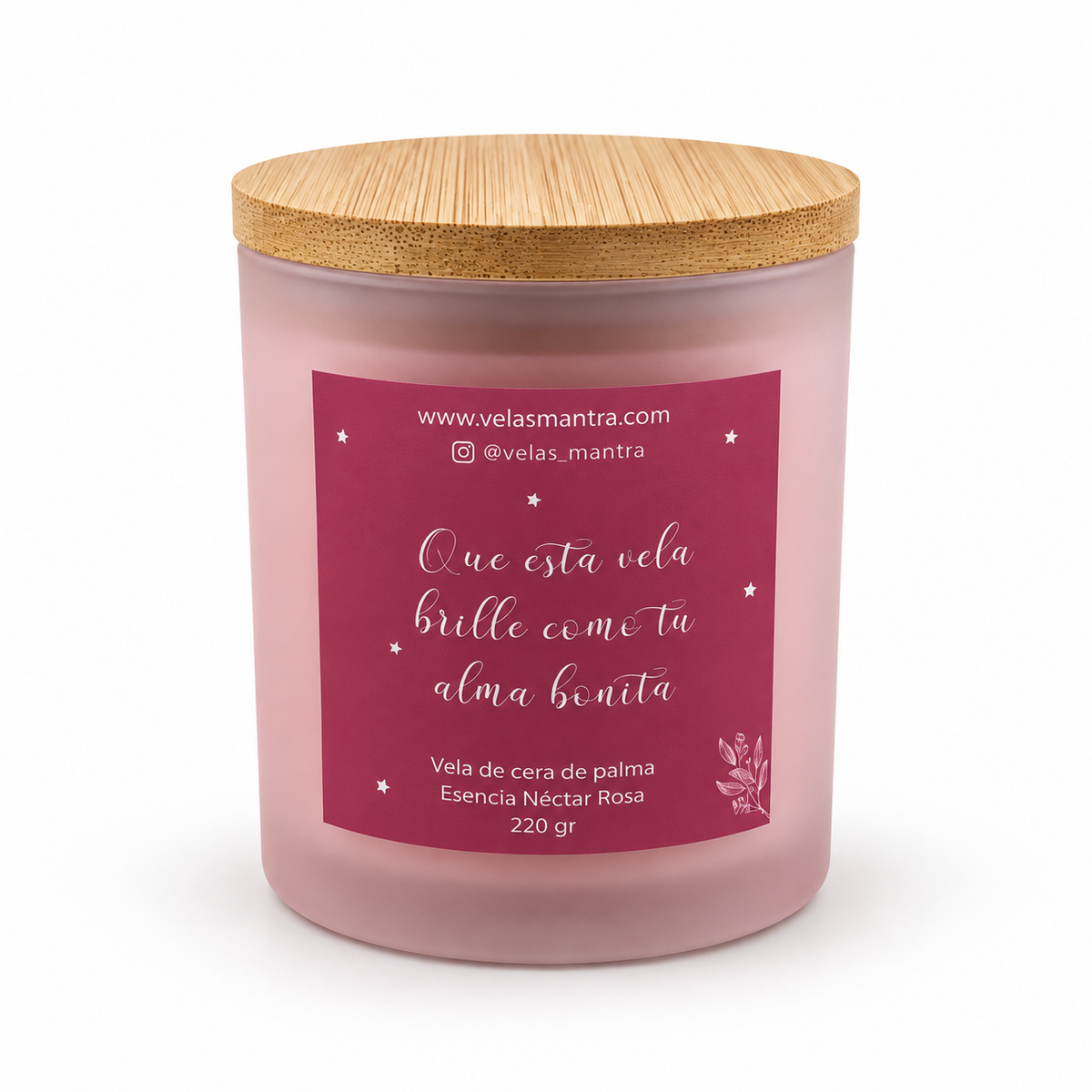 Velas Aromáticas Florales Esencia Néctar Rosa - Color Rosado