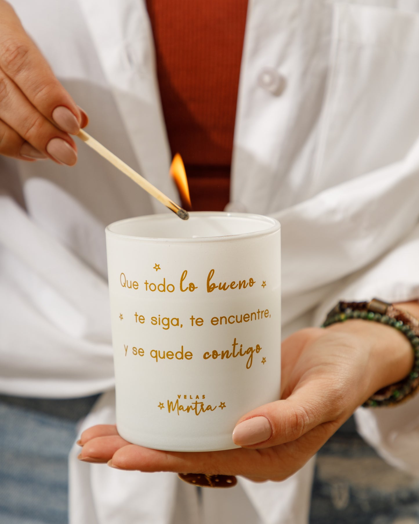 Velas Aromáticas con Mensaje: Que todo lo bueno te siga, te encuentre y se quede contigo