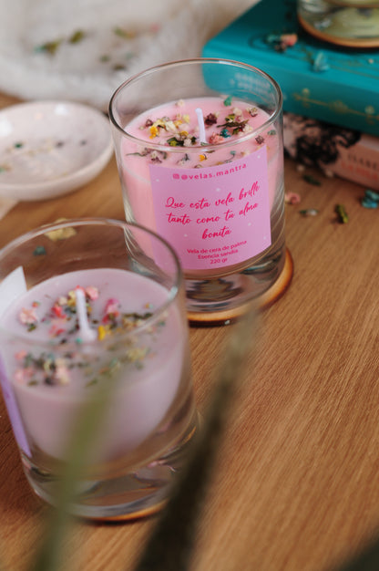 Velas Aromáticas Florales Esencia Sandía - Color Rosado