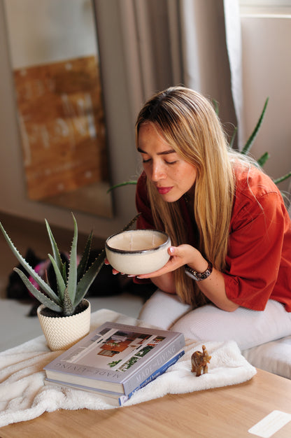Velas Aromáticas en Cerámicas Orgánica, de 3 mechas