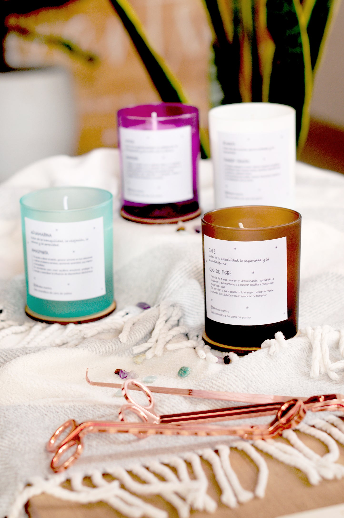 Vela Aromática color lila con Amatista