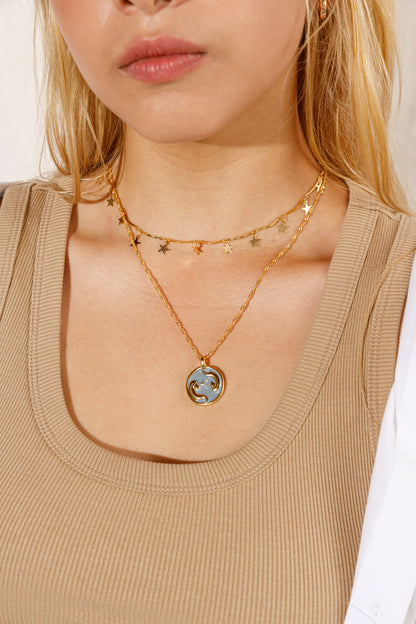 Set Collar Zodiacal y Cadena de Estrellas Géminis