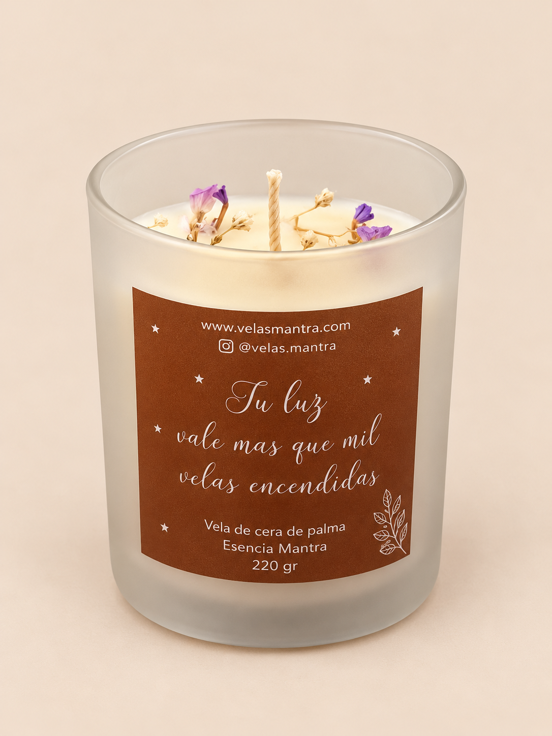 Velas Aromáticas Florales Esencia Mantra - Color Beige