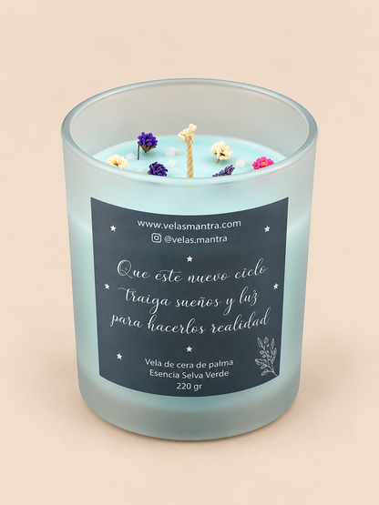 Velas Aromáticas Florales Esencia Selva Verde - Color verde