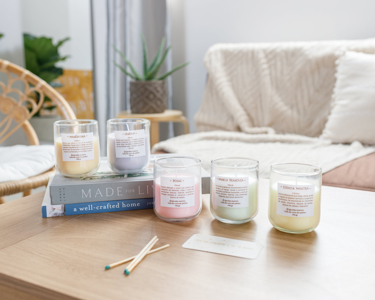 Velas Aromáticas de cera de colores, colores, esencias y mensajes variados