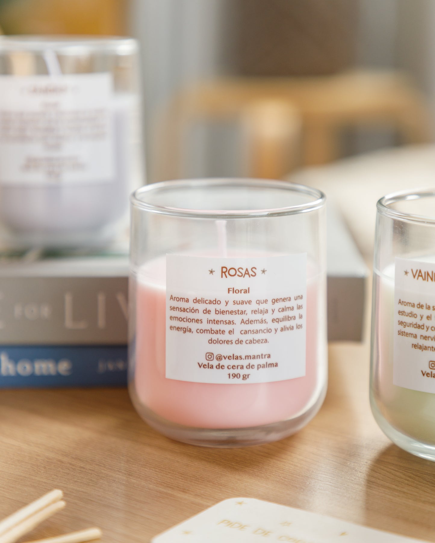 Velas Aromáticas de cera de colores, colores, esencias y mensajes variados