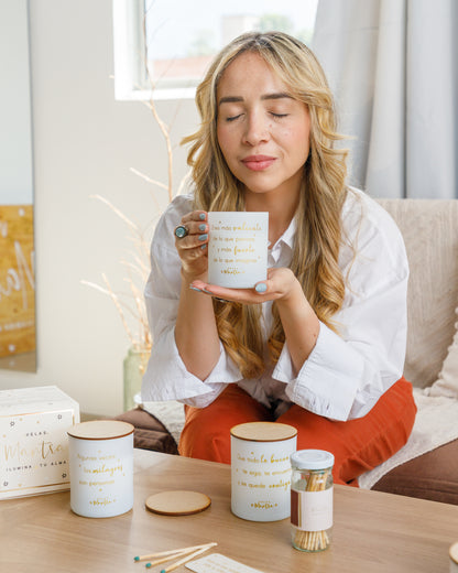 Velas Aromáticas con Mensaje: Que todo lo bueno te siga, te encuentre y se quede contigo