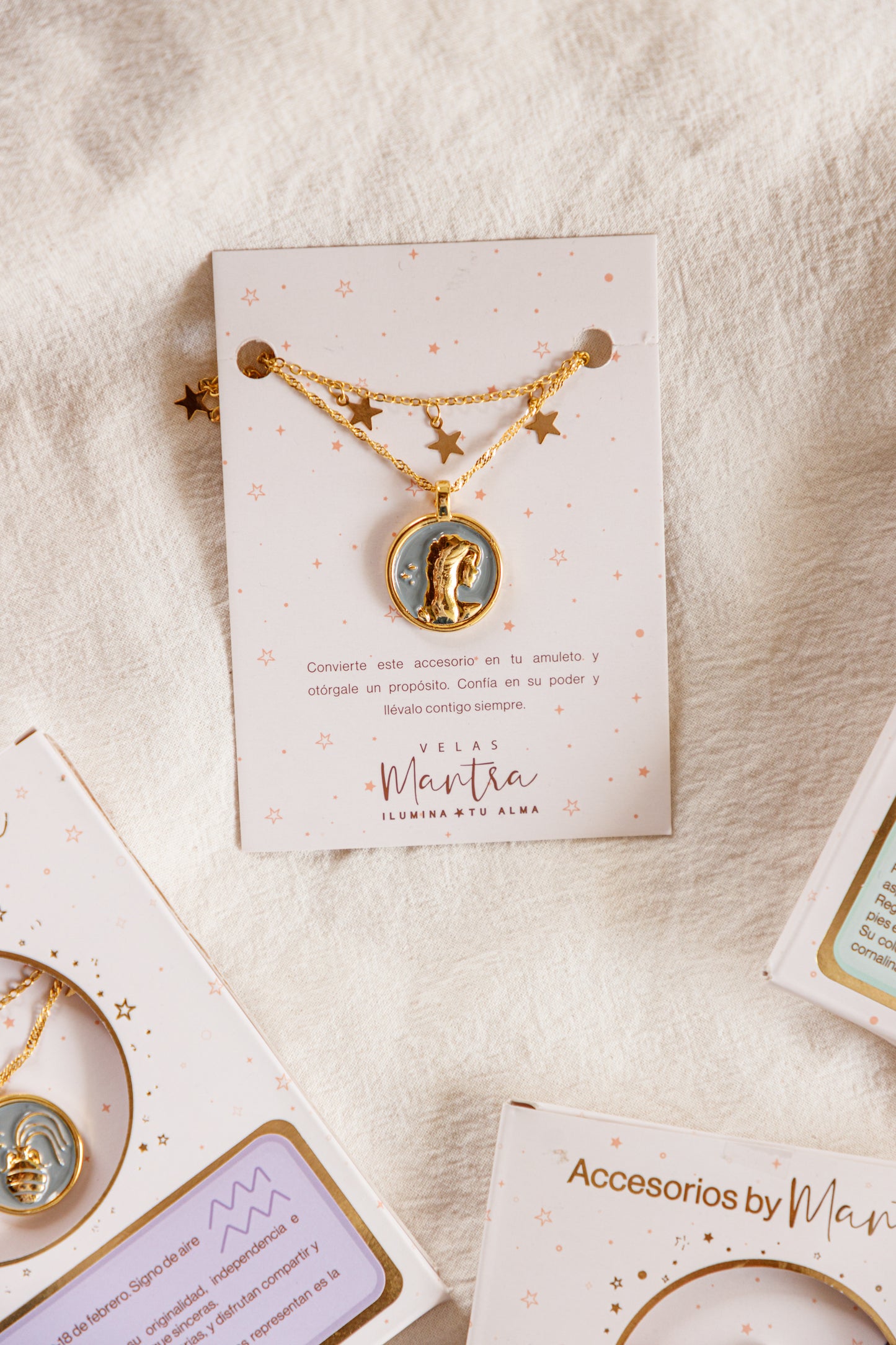 Set Collar Zodiacal y Cadena de Estrellas Aries