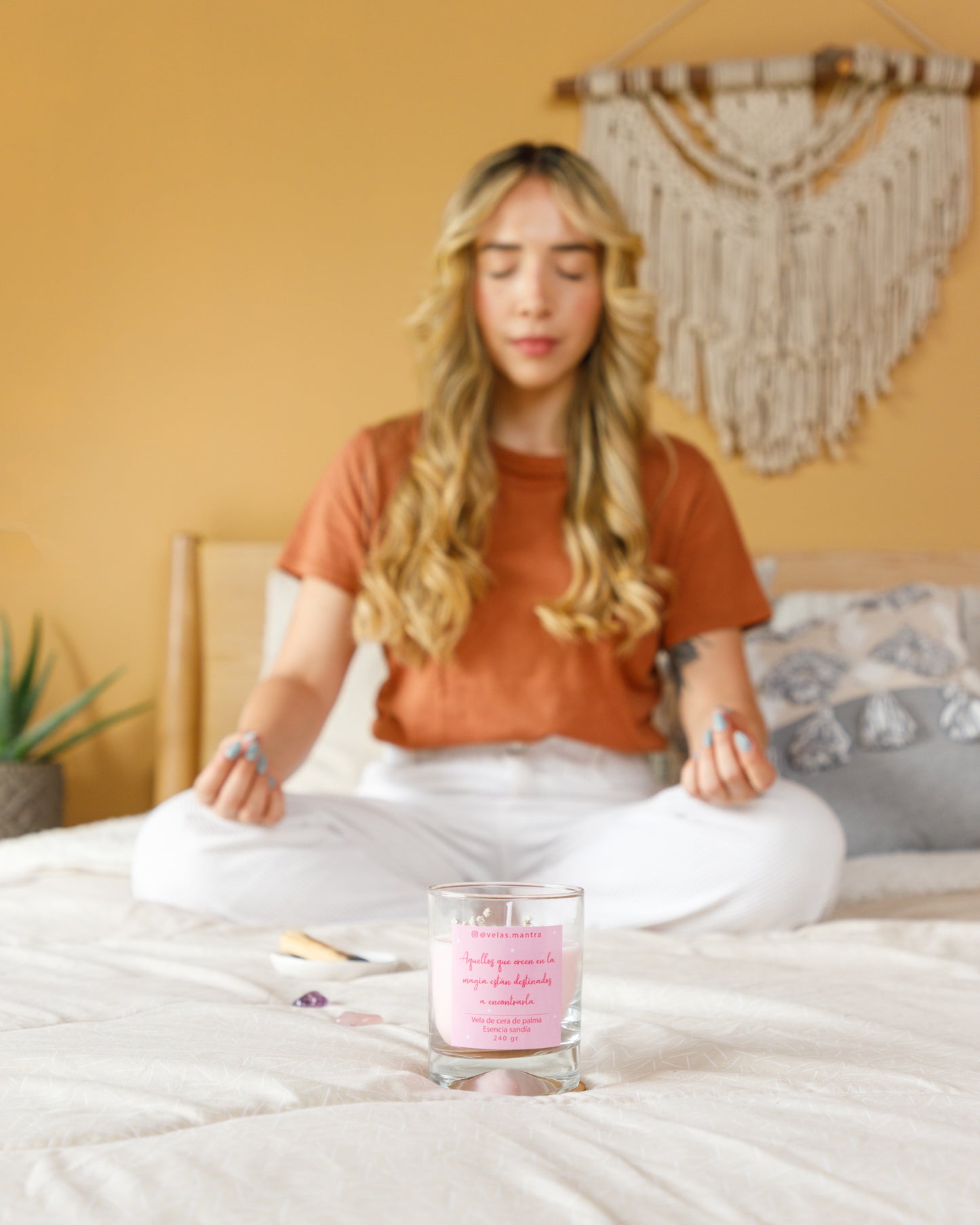 Velas Aromáticas Florales Esencia Sandía - Color Rosado